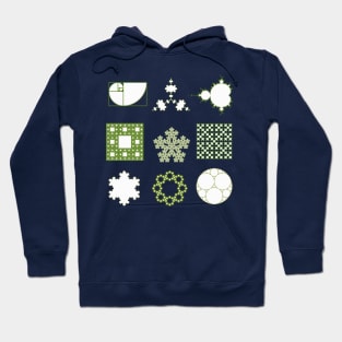 9 Fractals- green Hoodie